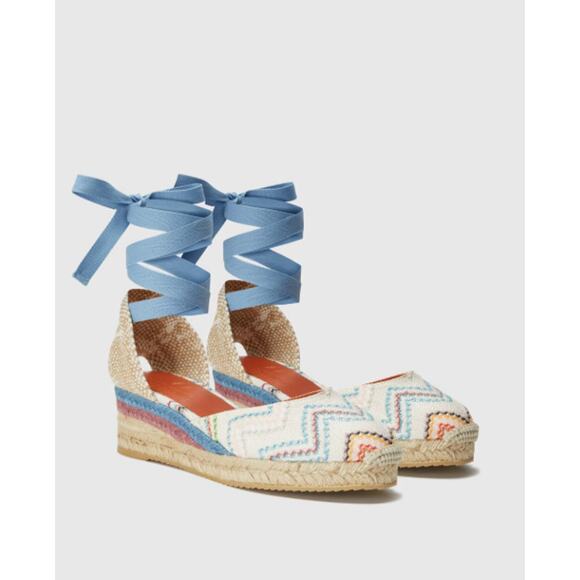 NWB Missoni Milano Aqua and Cream Espadrilles Jute-Wrapped Women's size 40/US9.5 - Picture 8 of 8